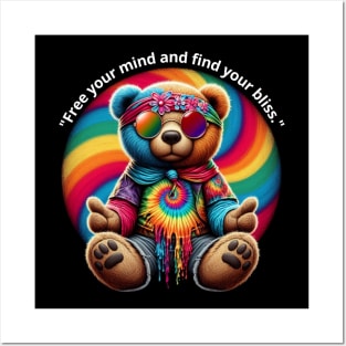 hippie bear Posters and Art